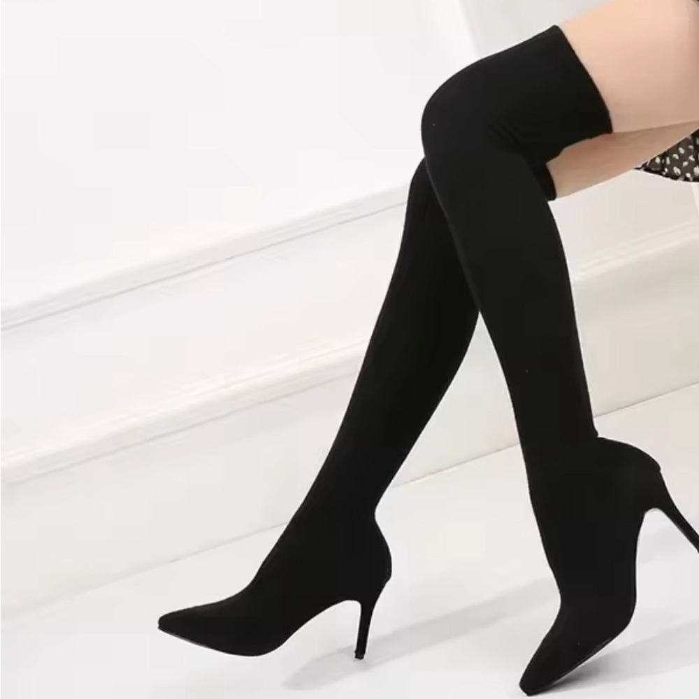 Autumn Winter Cozy Thigh High Sock Boots